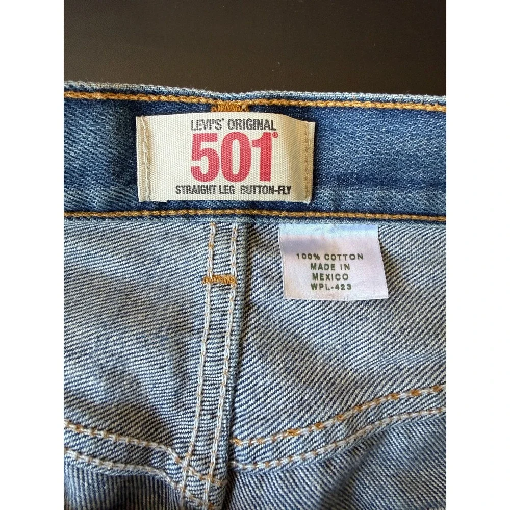 36x34 Levi's 501 Original Vintage Straight Leg Button-Fly Jeans Blue 100% Cotton
